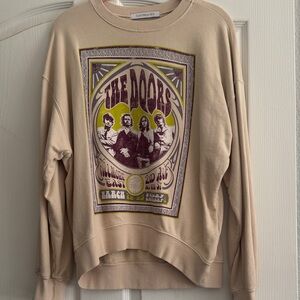 THE DOORS Daydreamer Tan Graphic Crewneck Sweater
